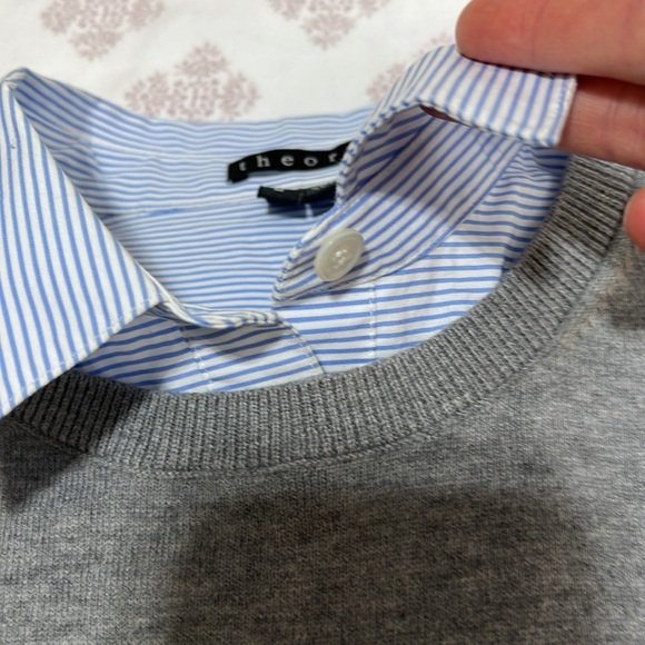 Theory 'Deverlyn' Cashmere/Cotton Layered Look Sweater - Picture 5 of 14